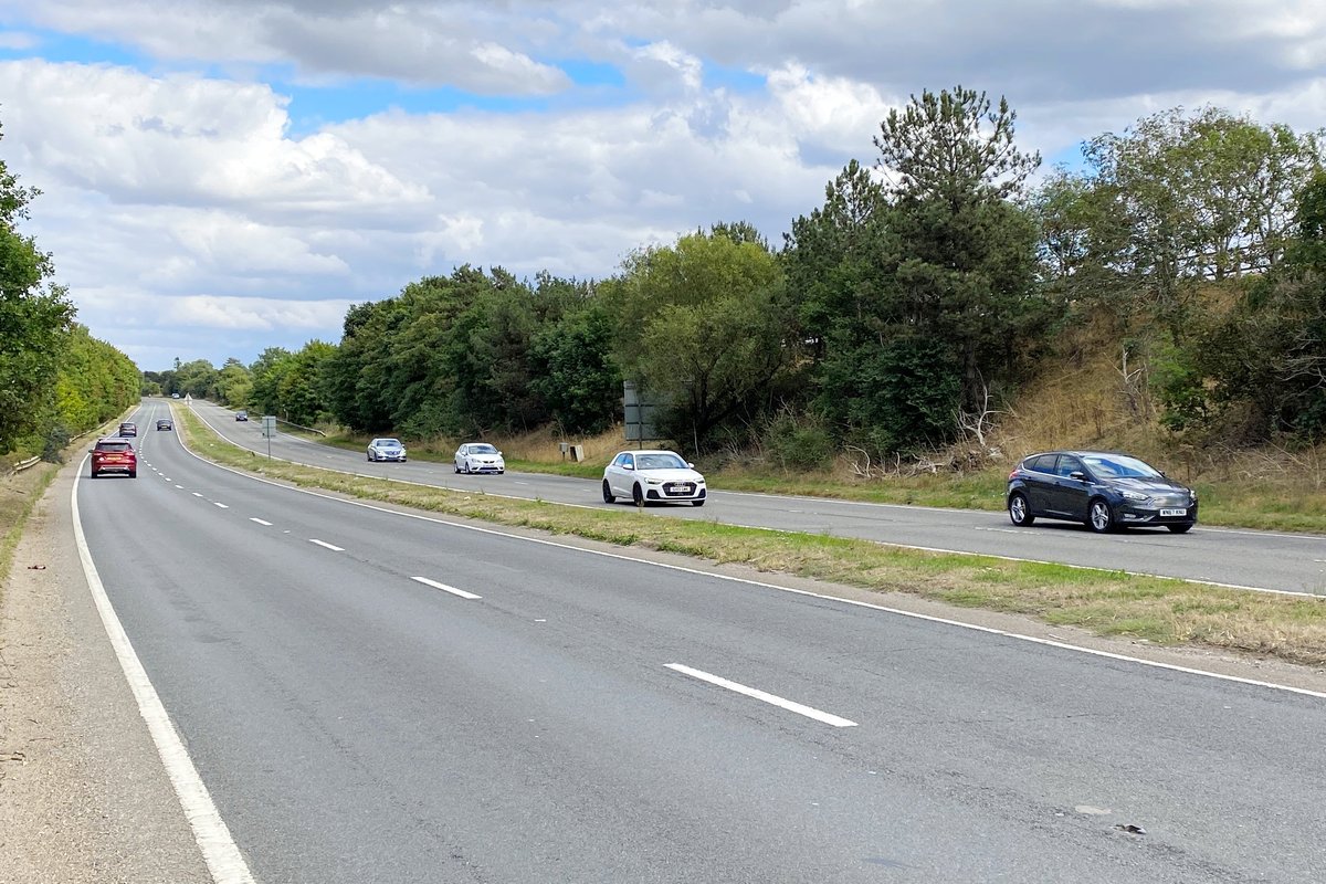 Photo of the Rush Green Bypass, Hertford, looking east