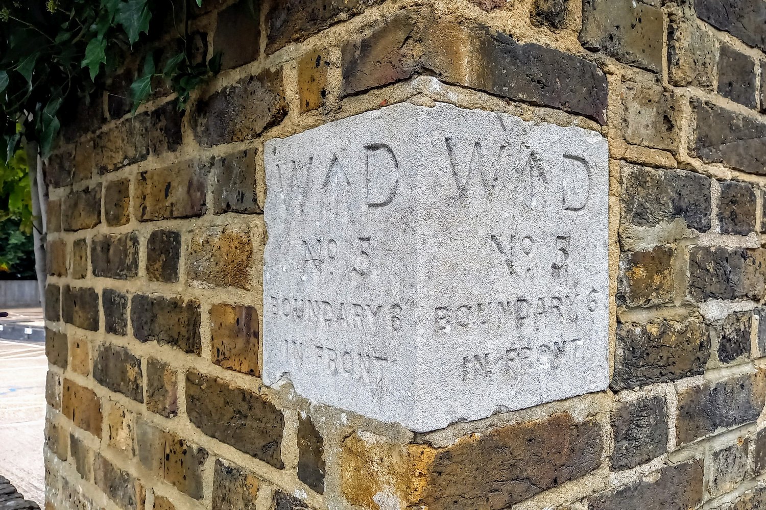 War Department marker stone in London Road, Hertford